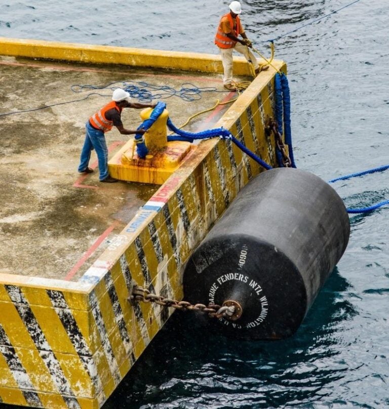 Ocean Guard Netless FoamFilled Fenders at the Roatan Cruise Port
