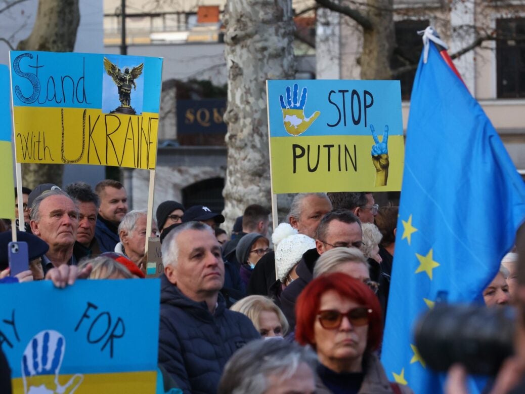 Anti-Putin protests in Llubljana