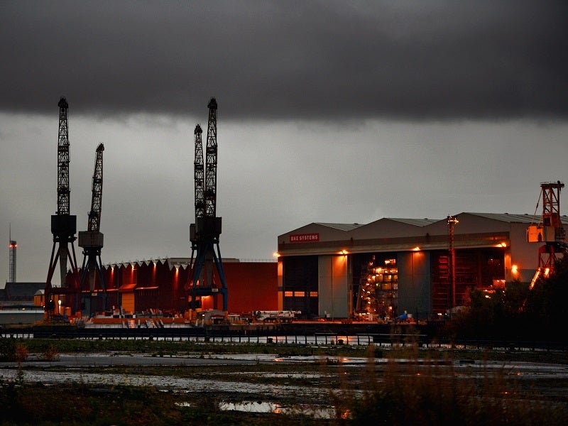 The BAE Systems shipyards at Govan in Scotland