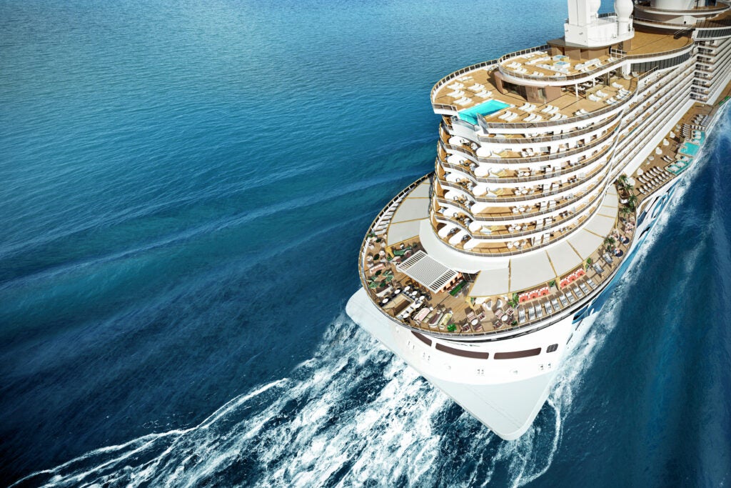 rendering of the decks on the stern of the new NCL Prima class ship