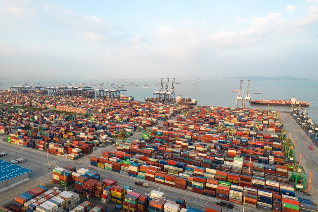 Aerial view of Guangzhou Port