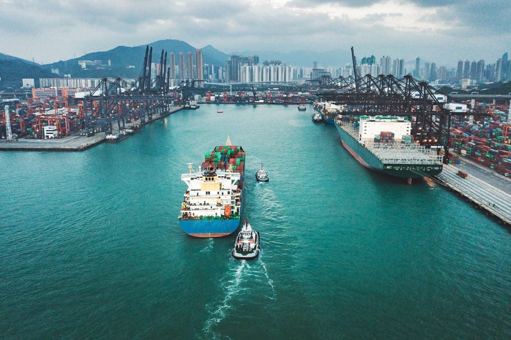 Aerial view of Hogn Kong Port