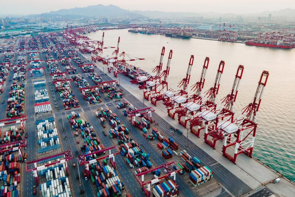 Aerial view of Qindao Port