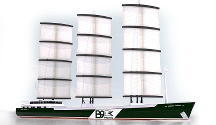 The world's first fossil fuel-free ship, designed by B9 Shipping (B9S), part of the B9 Energy Group