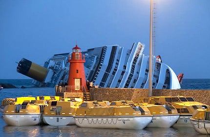 The sinking cruise ship